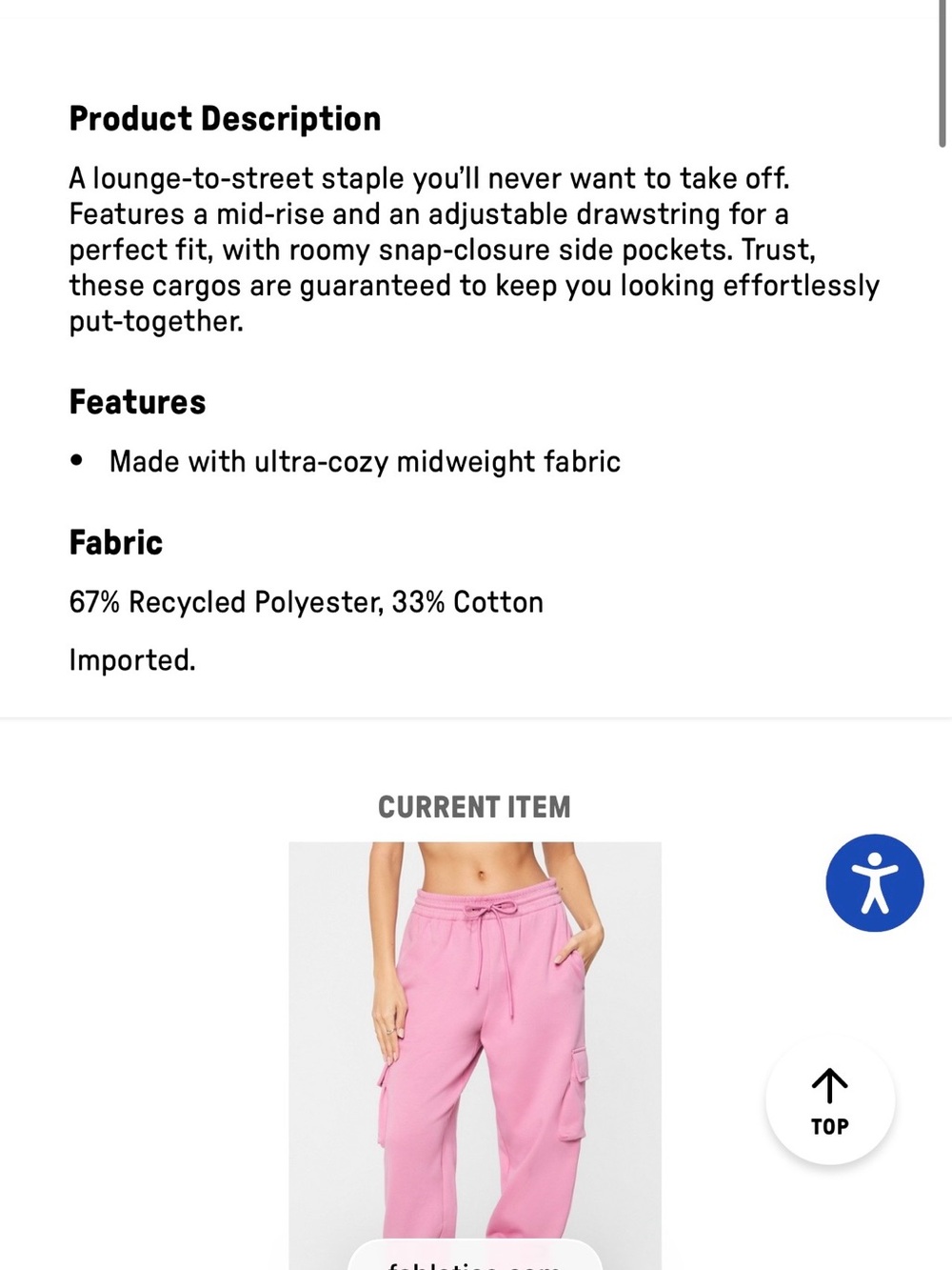 Pink Cargo Jogger Sweatpants - Picture 2 of 6